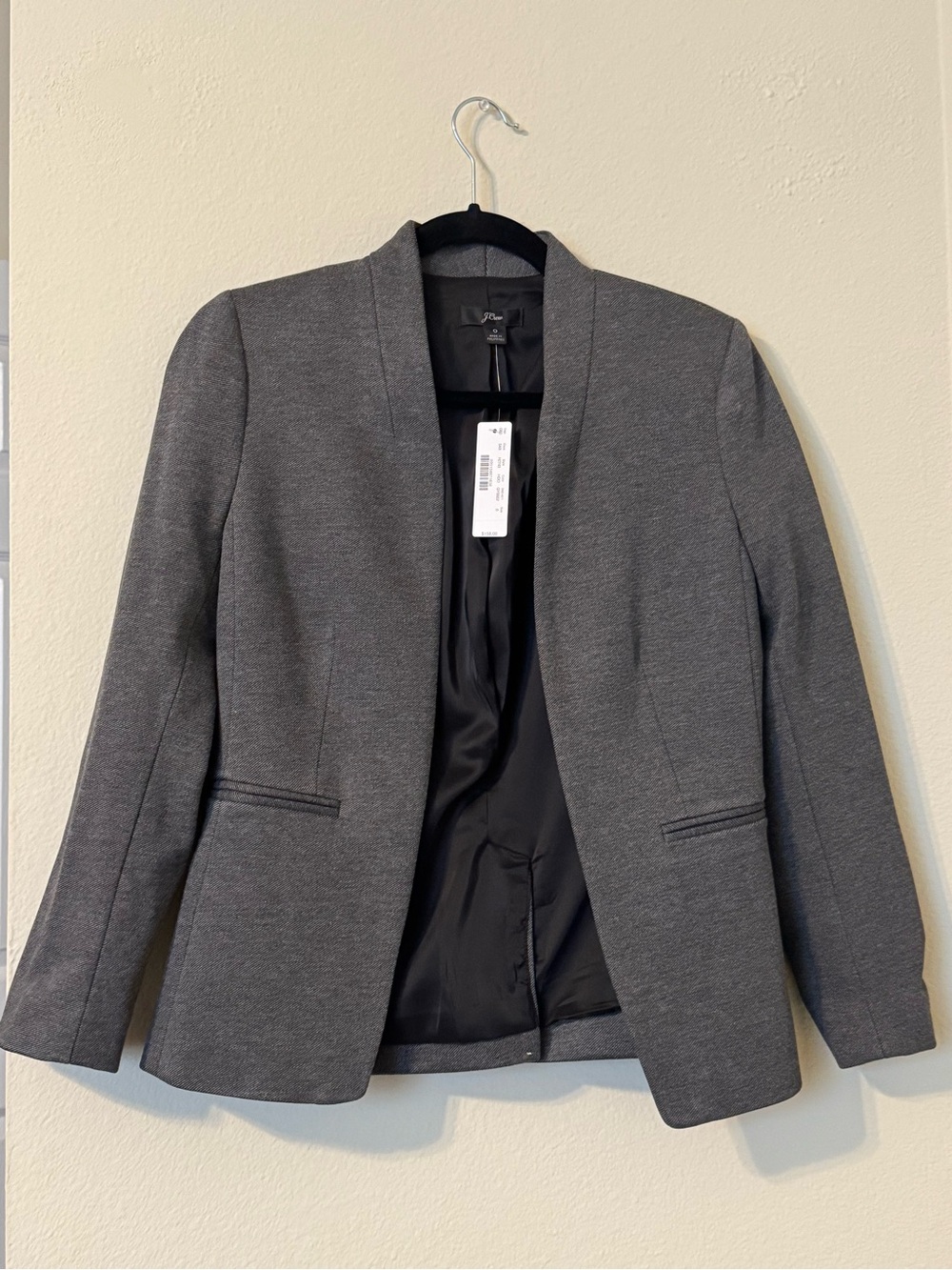 J.Crew Open-Front 3/4 Sleeve Blazer, Size 0